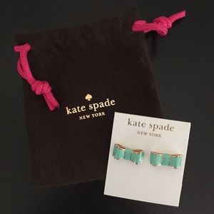 Kate Spade mint and gold bow studs